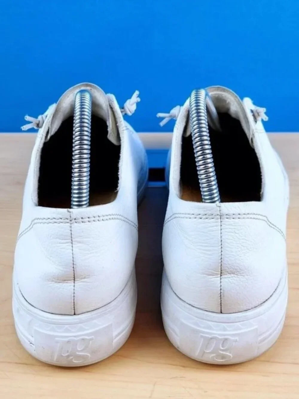 Paul Green Hadley Platform Low Sneakers White Leather Womens Size 7.5 Austria